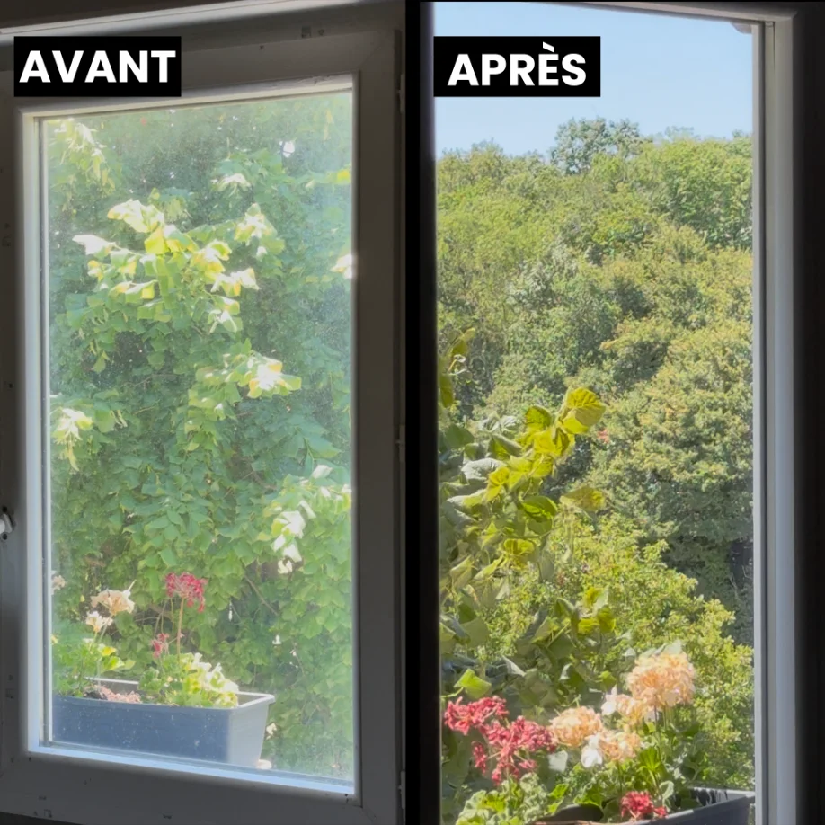 Vitres impeccables, pièce lumineuse